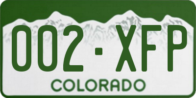 CO license plate 002XFP