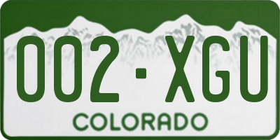 CO license plate 002XGU