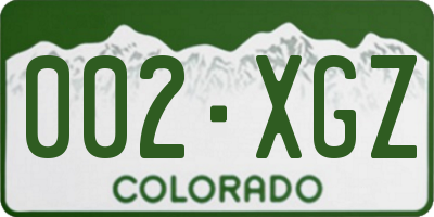 CO license plate 002XGZ