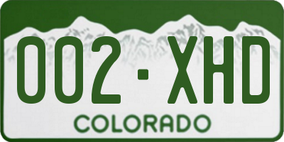 CO license plate 002XHD