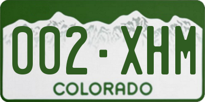 CO license plate 002XHM