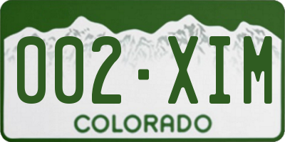 CO license plate 002XIM