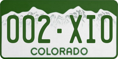 CO license plate 002XIO