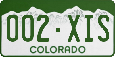 CO license plate 002XIS