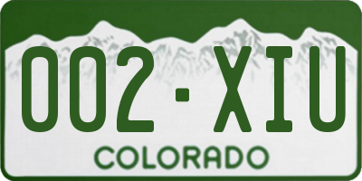 CO license plate 002XIU