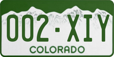 CO license plate 002XIY