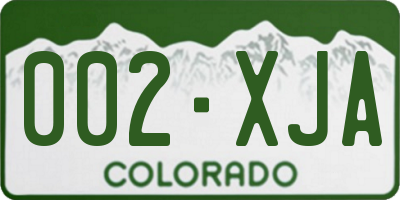 CO license plate 002XJA