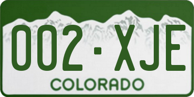 CO license plate 002XJE