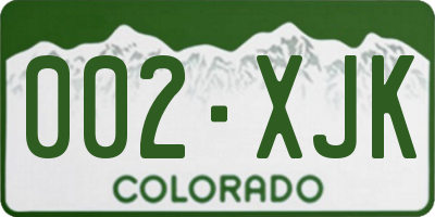 CO license plate 002XJK