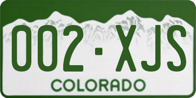 CO license plate 002XJS