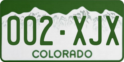 CO license plate 002XJX