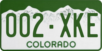 CO license plate 002XKE