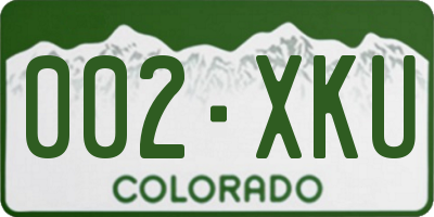 CO license plate 002XKU