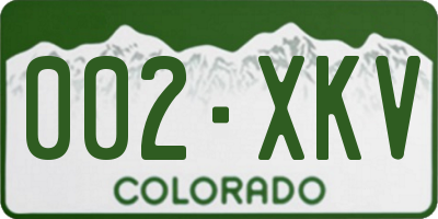 CO license plate 002XKV