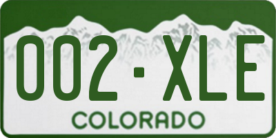 CO license plate 002XLE