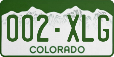 CO license plate 002XLG