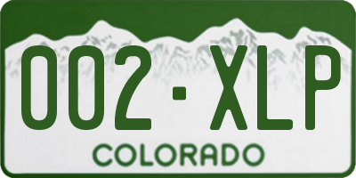 CO license plate 002XLP