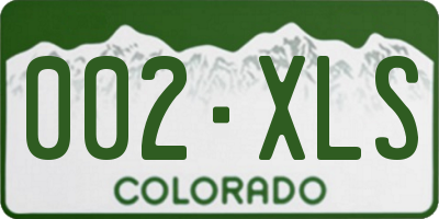 CO license plate 002XLS