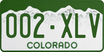 CO license plate 002XLV
