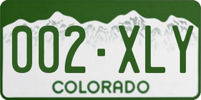 CO license plate 002XLY