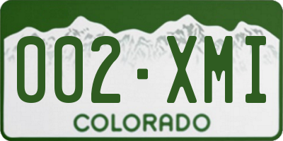 CO license plate 002XMI