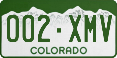CO license plate 002XMV