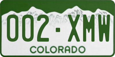 CO license plate 002XMW