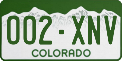 CO license plate 002XNV
