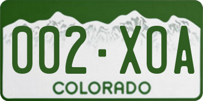 CO license plate 002XOA
