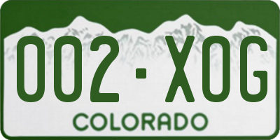 CO license plate 002XOG