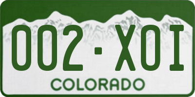 CO license plate 002XOI