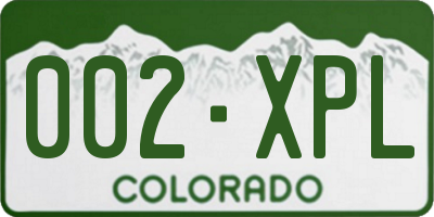 CO license plate 002XPL