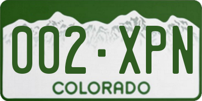 CO license plate 002XPN