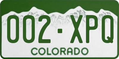 CO license plate 002XPQ