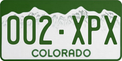 CO license plate 002XPX