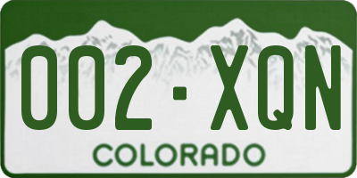 CO license plate 002XQN