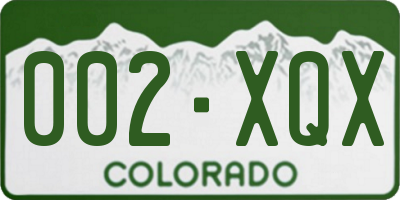 CO license plate 002XQX