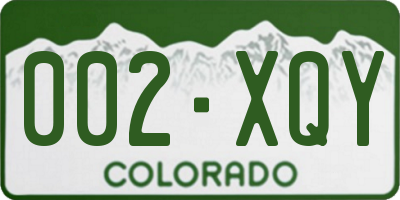CO license plate 002XQY