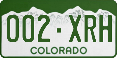 CO license plate 002XRH
