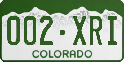 CO license plate 002XRI