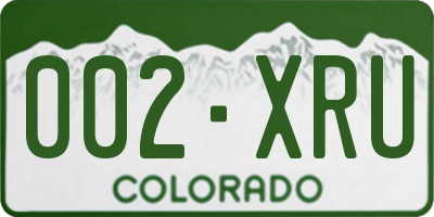 CO license plate 002XRU