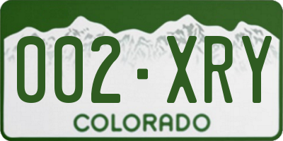 CO license plate 002XRY