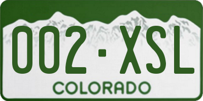 CO license plate 002XSL