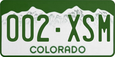 CO license plate 002XSM
