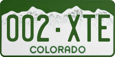 CO license plate 002XTE