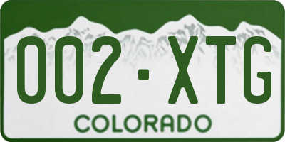 CO license plate 002XTG