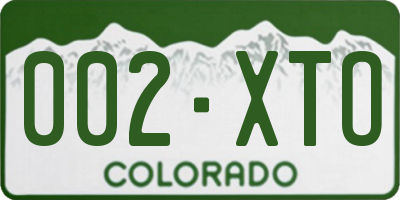 CO license plate 002XTO