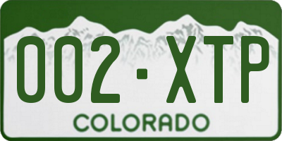 CO license plate 002XTP