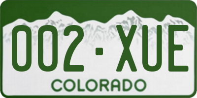 CO license plate 002XUE