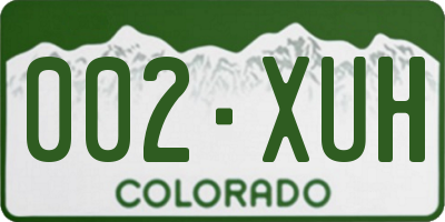 CO license plate 002XUH